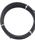 Coiled black Heavy Duty Nylon Air Line 25ft One Quarter Inch OD Pneumatic Tube DOT Approved SAE J844 for air brake systems or fluid transfer.