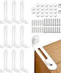 Heavy Duty Furniture Anchors For Baby Proofing 12 Pack White Anti Tip Wall Mount Kit with steel straps and screws.