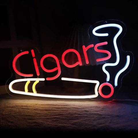 Cigar Neon Sign For Smoke Shop Bar Lounge Decor Handmade LED Art Light Dimmable Neon Light For Pub Party Or Retail Space Man Cave