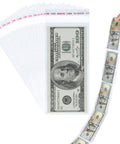 Clear Self Sealing Cellophane Money Bags Pack Of 100 For Currency Cash, Gift Wrap, And Cake Money Box Use, Thick 3 Mil Strong