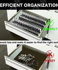 Efficient organization with Six Piece Socket Organizer Tray Set, orderly sockets in drawer vs messy, for clutter-free tool storage.