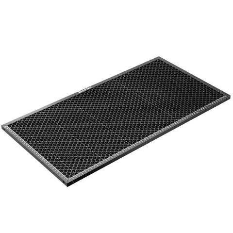 Dofiki steel honeycomb laser bed for P2/P2S CO2 laser cutter, black frame with ruler edge.