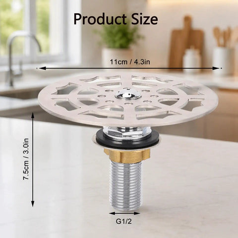 Slick Automatic Glass Rinser Head Powered By Standard Faucet Pressure For Quick Hands Free Cup Cleaning Heavy Duty Sink Attachment dimensions 11cm x 7.5cm