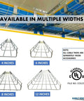Bulk Pack Cable Tray 10 Feet Long By 6 Inches Wide By 2 Inches High Wire Mesh Cable Management Rack Organizer Basket Pro Grade Zinc Plated Steel NEC Approved For Network And Fiber Optic Cabling 90 Piece Set, 6-inch width