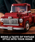 Icons 10290 Pickup Truck Building Set For Adults With Vintage 1950s Style And Seasonal Display Accessories Realistic front view