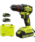 Heavy Lifting 21v Brushless Cordless Drill And Driver With Two Speed Gears Includes 20ah Lithium Battery Fast Charger And Rugged Carry Case