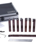 Accusize 1/2-in shank 9pc indexable carbide turning tool and boring bar set in metal case for aluminum.