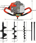 85cc Gas Powered Post Hole Digger with Earth and Ice Auger, 4in 8in 12in Drill Bits, Two 30-inch Extensions, 2 Stroke Gas Engine