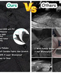 Comparison of waterproof Oxford 600D backseat dog car seat cover vs non-waterproof fabric with pinhole leaks for SUV and van.