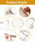 24 Inch Hoop Ceiling Draping Kit For Weddings And Events, Stainless Steel Canopy Curtain Hardware details shown in six images