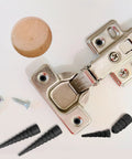 15 Piece Wood Anchor Hole Repair Kit Set For Doors And Drywall Stripped Screw Hole Fix showing metal hinge and anchors
