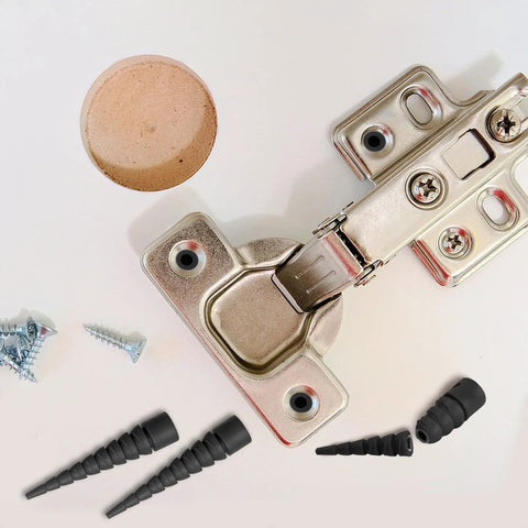 15 Piece Wood Anchor Hole Repair Kit Set For Doors And Drywall Stripped Screw Hole Fix showing metal hinge and anchors