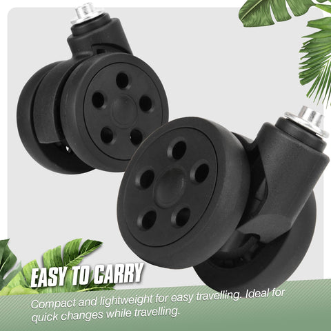 Luggage Replacement Wheels Set Two 50mm Spinner Double Row Casters For Suitcases DIY Repair Spare Parts Compatible With Model VLN5