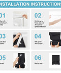 Installation steps for No Drill Classroom Blackout Window Shade For Doors And Windows Stick On Lockdown Shade With Strong Adhesive Straps