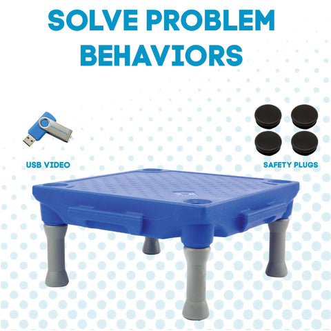 KLIMB Training Platform Kit for Dogs Pro with USB video and safety plugs, blue base and gray legs for behavior and agility.