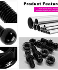 Four Pack 10mm Ball Stud Mounts For Gas Struts With Hardware Nuts 5 16 18 Thread 9 16 Inch Long Shank Carbon Steel Ball End Gas Spring Strut Studs For Hood Lift Support Black, black ball stud and hardware set