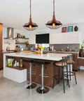 Industrial Pendant Lights 2 Pack For Kitchen Island Farmhouse Style Hanging Fixtures With Adjustable Chains showcased over island.