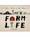 Farmhouse Living Room Rug 2.7 x 5 Feet Non Slip Machine Washable Floor Mat with Farm Life design in barn theme.
