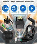Honda Recon 250 CDI Box Kit With Ignition Coil And Voltage Regulator Rectifier Starter Relay Solenoid And Spark Plug