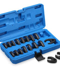 18 Piece 3 8 Inch Drive Crowfoot Flare Nut Wrench Set With Organizer Box SAE And Metric Sizes, chrome vanadium steel, open box