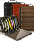 Three Pack Double Sided Fishing Lure Boxes With 14 Compartments Clear Plastic Tackle Organizer Two Buckles Visible Bait Storage Case