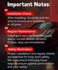Important notes for Premium Heavy Duty Rear Hatch Struts For Toyota Sienna 2011 Through 2020 maintenance and safety checks.