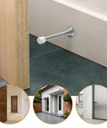 12 Pack Silver Door Stoppers With Heavy Duty Steel And Rubber Bumpers For Home, Office And Bathroom, Quiet Wall Protectors