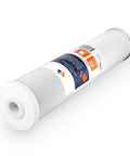 4.5 X 20 Inch Carbon Block Filter Cartridge, 5 Micron Coconut Shell CTO, Whole House Well Water Filtration, angled view