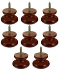 Solid Wood Cabinet Knob Set With Vintage Door Handles Self Tapping Easy Install Cupboard Dresser Knobs Wood Furniture Pulls For Cabinets And Doors Door Pull Handles 8 Pieces displayed front view