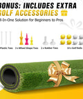 Extra Large 6x4ft Golf Mat For Indoor And Outdoor Practice 31mm Pile High Density Artificial Turf with bonus golf accessories included