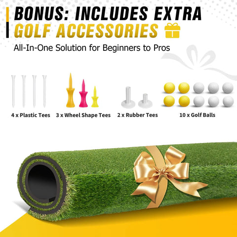 Extra Large 6x4ft Golf Mat For Indoor And Outdoor Practice 31mm Pile High Density Artificial Turf with bonus golf accessories included
