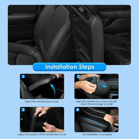 Installation steps for Center Console Cover With Waterproof Leather Armrest Pad For Hyundai Tucson 2022 2023 2024 2025 2026 SE SEL XRT