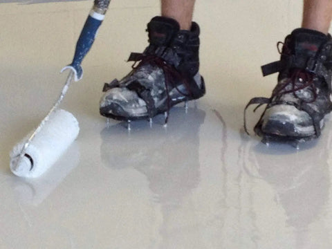 Epoxy Floor Spiked Shoes For Easy Garage Floor Coating Installations, 0.75 Inch Spikes, Adjustable Six Straps, Durable Base
