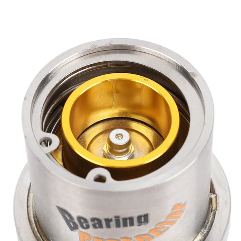 Close-up of stainless steel hub with auto check grease access from 4 Piece Boat Trailer Wheel Bearing Protector Set With Stainless Steel Hub Grease Caps And Protective Bra Dual 2.441 Inch Design For Marine Use Auto Check Grease Level Keeps Bearings Lubricated And Protected During Launch And Haul.