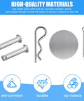 122 Piece Cotter Pin Clevis Pin R Clip Kit With Zinc Plated Hair Pin Assortment shown with anti-corrosion and durability features