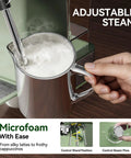 Top Notch Semi Automatic Espresso Maker With Built In Milk Steamer And 20 Bar Pressure engineered for creating microfoam.