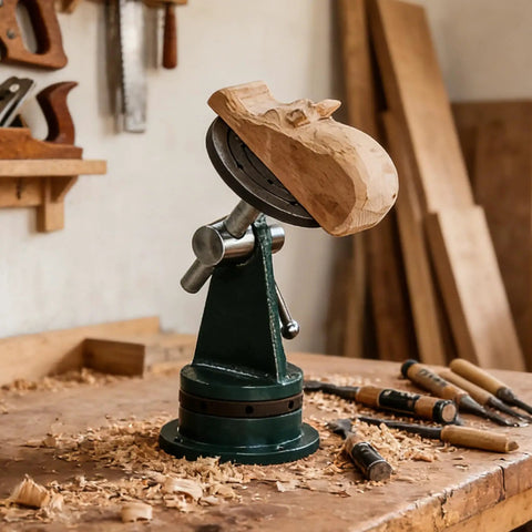 Rock Solid Carving Vise With 5 Inch Faceplate For Woodworking Projects Mount To Your Workbench For A Secure Hold And Infinitely Variable Positioning With A Fast One Lever Adjustment