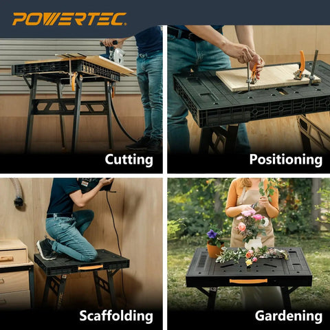 Beast Of A Heavy Duty Portable Folding Work Table With A 33.5 Inch By 24 Inch Surface Handles Up To 1650 Lbs For Woodworking and DIY.