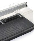 Prism Lens Powered LED Mini Greenhouse Kit with NanoTech Light Reflector and Double Thick Tray for seed starting and plant propagation, close-up of tray and dome.