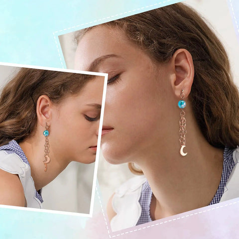 Rose Gold Ball Stud Earrings Pack 30 Hypoallergenic Stainless Steel Posts With Loops And Ear Nuts Dope For Jewelry Making DIY Earrings Crafting 14x3mm Everyday on model