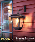 4 Pack Aluminum Outdoor Hanging Solar Lanterns With 4 Solar Panels Dusk To Dawn LED Waterproof Anti Rust Wall Lanterns With Hooks