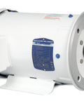 Heavy Duty Washdown Motor Three Phase Industrial Electric Engine 15 Hp Tefc C Face Foot Mount 1765 Rpm 230 460 Volt Stainless Shaft visible from side angle.