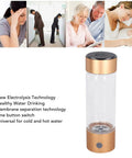 Portable Hydrogen Water Bottle With Nasal Inhalation Hose 410ml delivers 1200 1400 PPB hydrogen rich water, gold cap view