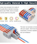 Secure Push Wire Connector Terminal Block Kit For Fast Splicing No Tools Needed Flame Retardant Housing Fits Tight Spaces on copper wires