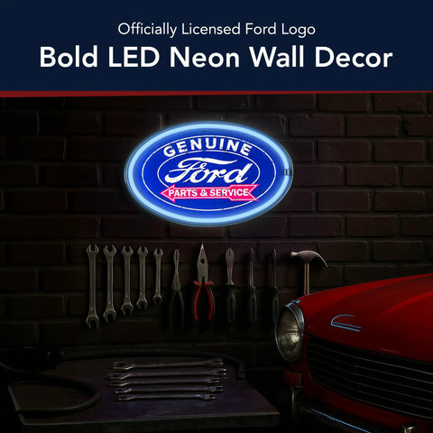 Led Neon Rope Wall Sign That Looks Like Classic Neon But Won't Buzz Battery Or USB Powered For Easy Setup In Your Bar Man Cave Garage Or Game Room With Retro Vibe And Lit Home Decor For Any Aesthetic featuring Ford logo