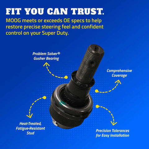 Front Suspension Track Bar For Ford F Series And Dodge Ram 2500 3500 Beefy Ball Joint And Greaseable Socket Delivers Axle Stability And Precise Fit For Smooth Rugged Rides., black steel track bar with threaded stud and ball joint