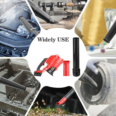 Flat Bend Air Nozzle For M18 Fuel Leaf Blower concentrates air flow for drying debris and purging small gaps, shown in use.