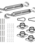 316 Marine Stainless Steel Shade Sail Hardware Kit, 6 Inch Grommets And Connectors For Rectangle Shade Sail Install, Durable Outdoor Grade Hardware For Backyard Yard Deck Patio Garden