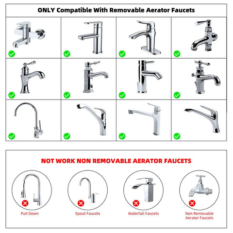 Swivel Faucet To Garden Hose Adapter Kit For Kitchen Sink Or Outdoor Hose, Multi Thread Aerator Connector, Three Quarters Inch GHT Threads, Brushed Nickel Finish, Easy Install And Leak Free Performance on removable aerator faucets