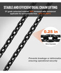 Heavy Duty 2200 Lbs Electric Chain Hoist Single Phase Overhead Lifting Crane showing dual chains with 0.25 in wire diameter.